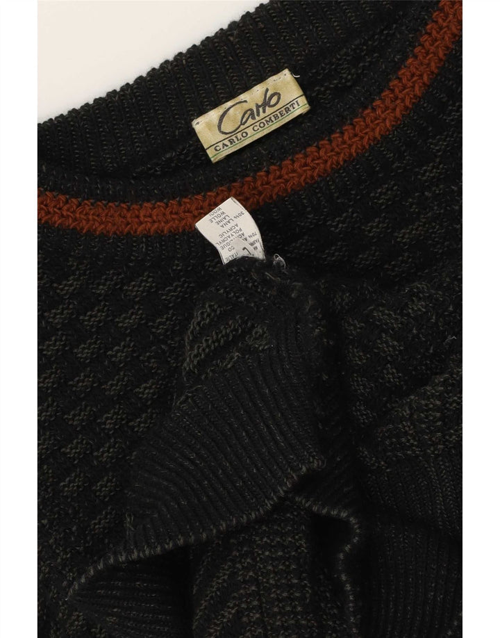 Carlo Comberti Herre Boat Neck Jumper Sweater Stor Grå Geometrisk Akryl
