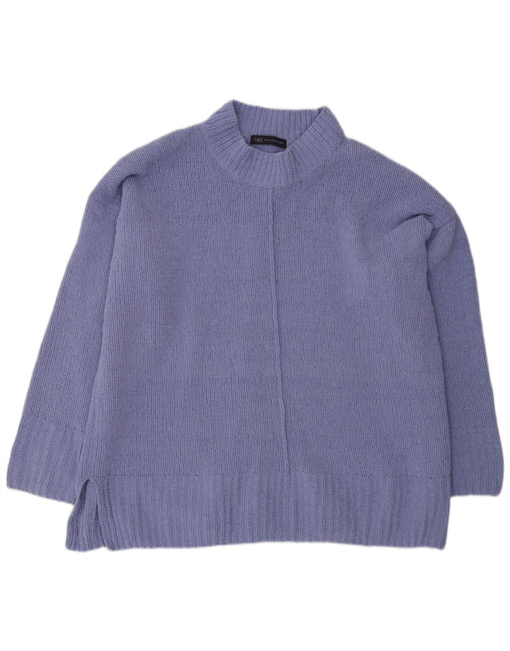 Marks & Spencer Dame Oversized Turtle Neck Jumper Sweater UK 18 XL Lilla