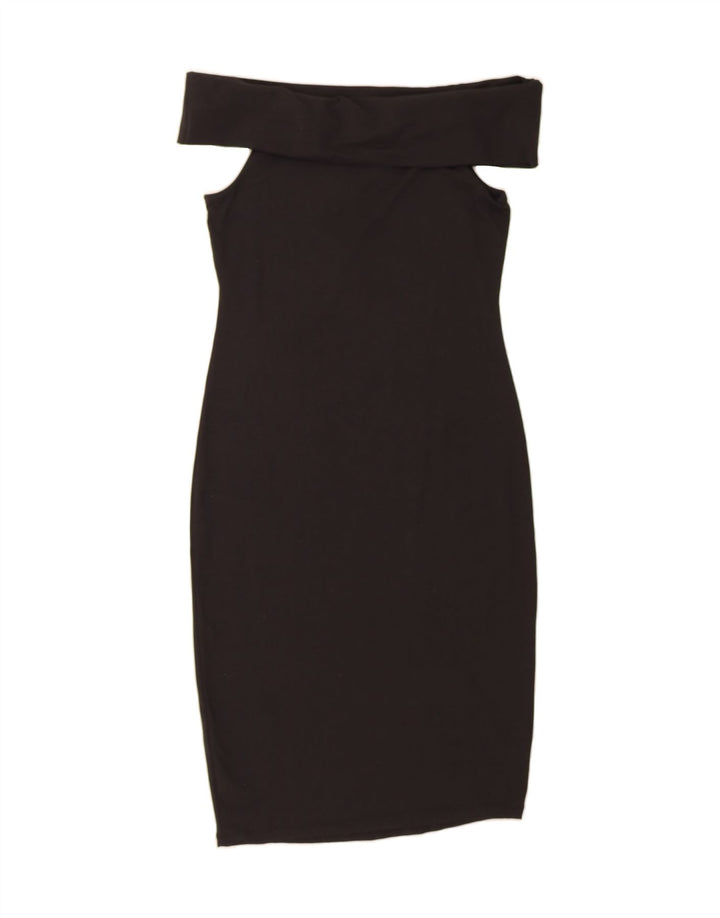 OASIS Womens Off Shoulder Bodycon Dress UK 12 Medium Black Cotton Vintage Oasis and Second-Hand Oasis from Messina Hembry 