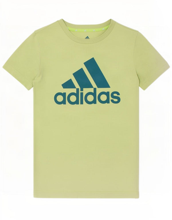 Adidas drenge grafisk t-shirt top 9-10 år grøn bomuld
