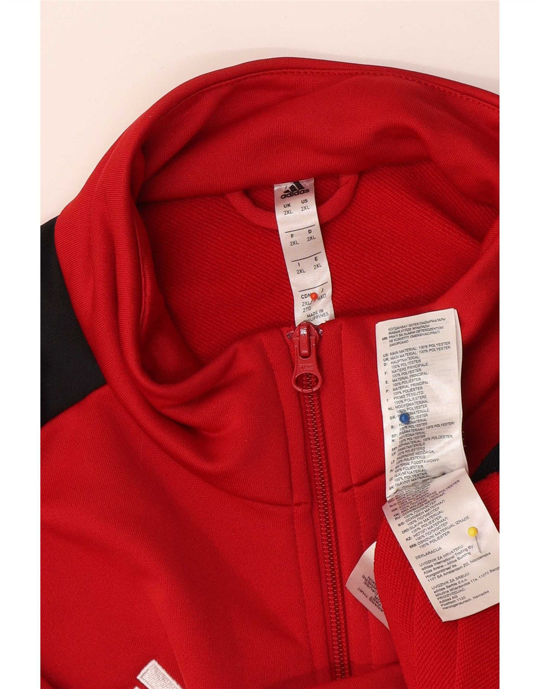 Adidas Træningsdragt til mænd Topjakke 2XL Rød Colourblock Polyester