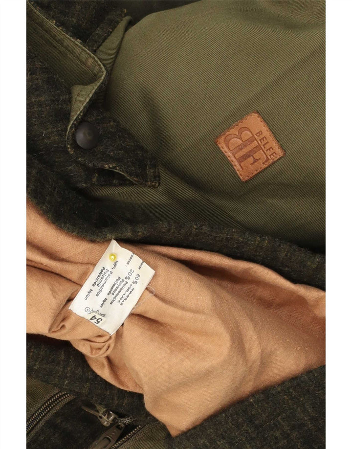 Belfe & Belfe Herre Utility Jacket IT 54 2XL Grøn ternet uld