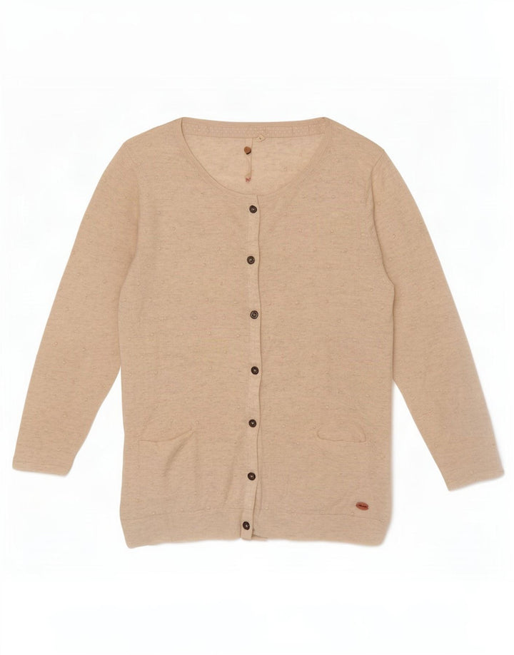 White Stuff Dame 3/4 ærmet cardigan sweater UK 8 Small Off Spotted