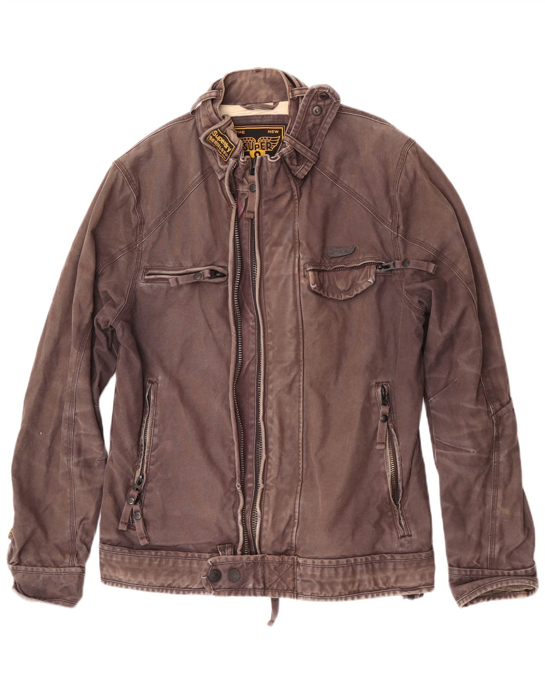 Superdry Herre Utility Jacket UK 40 Stor brun bomuld
