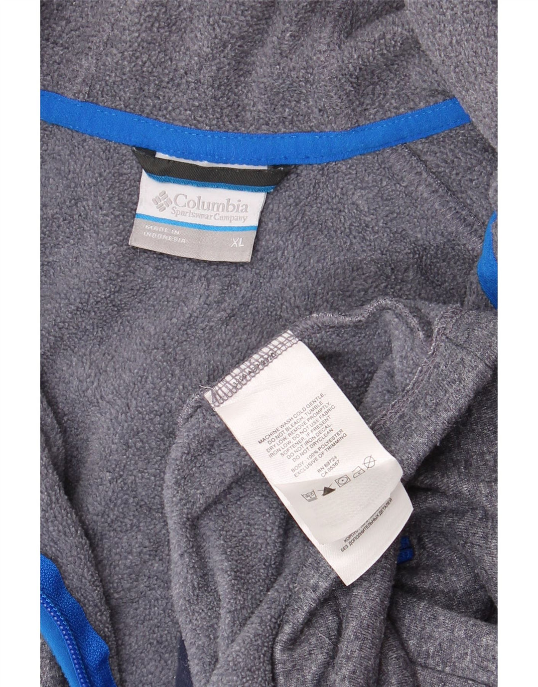 COLUMBIA Hættetrøje med lynlås til mænd XL Marineblå Flecked Polyester