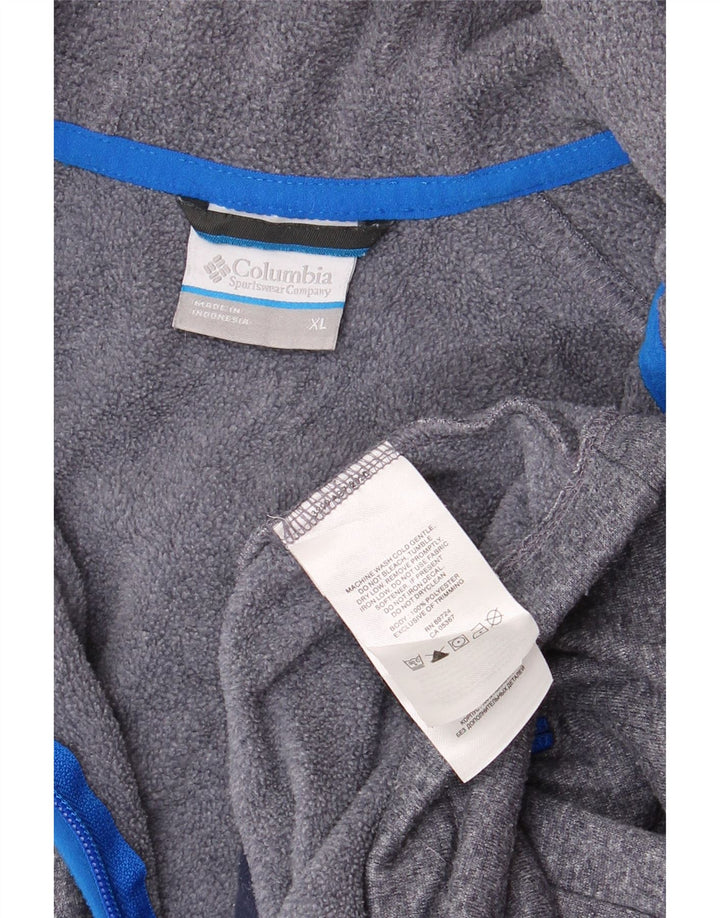 COLUMBIA Hættetrøje med lynlås til mænd XL Marineblå Flecked Polyester