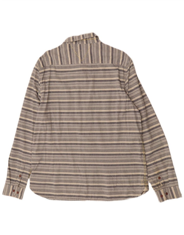 White Stuff Herre Slim Fit skjorte 2XL beige stribet bomuld
