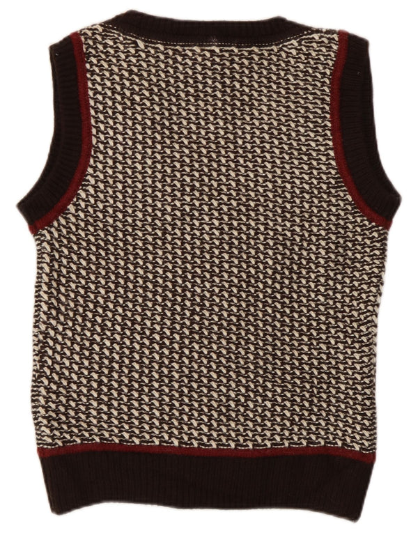 Massimo Dutti Dame Vest Tank Top UK 6 XS Brun Flecked Acryl