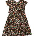 VINTAGE Womens A-Line Dress UK 12 Medium Black Floral Vintage Vintage and Second-Hand Vintage from Messina Hembry 