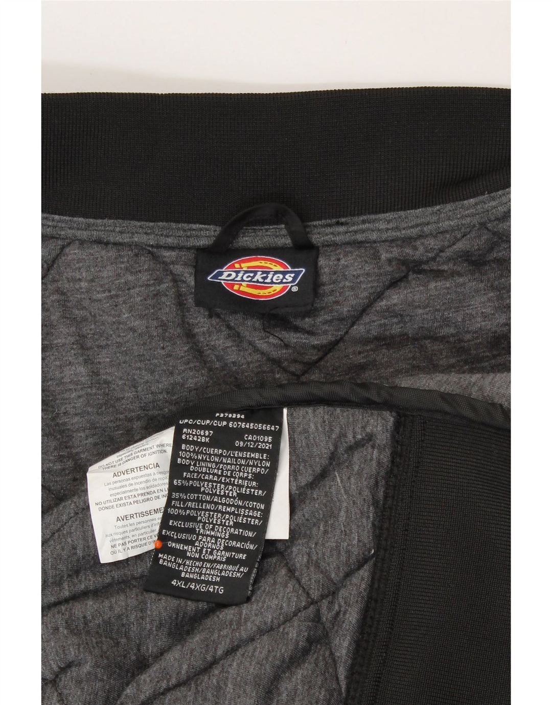 DICKIES Herre Quiltet Jakke UK 48 4XL Sort Nylon