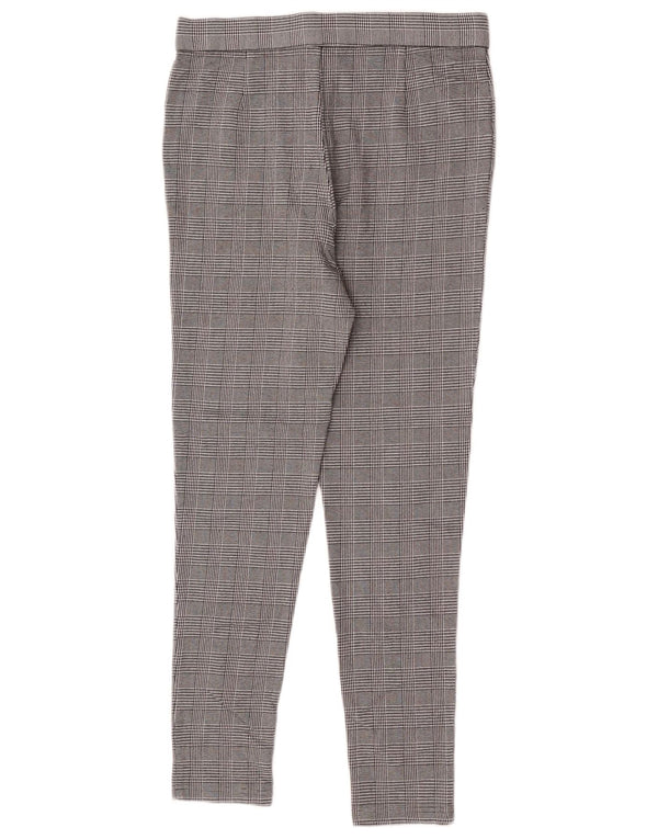 Zara Dame Slim Fit Chino Bukser Large W30 L26 Grå Plaid Viscose