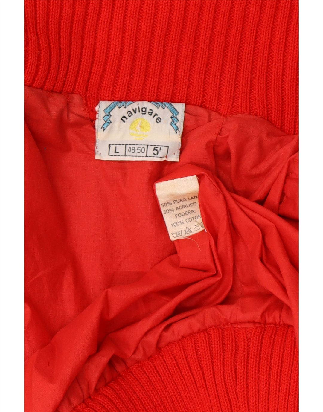 Navigare Herre Cardigan Sweater IT 48/50 Medium Rød Uld