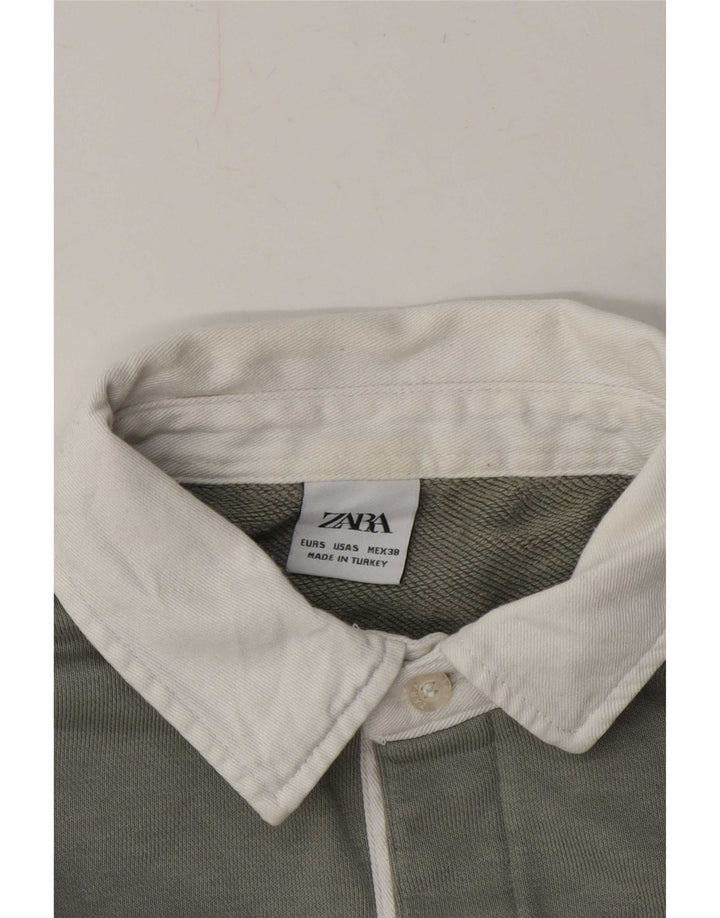 Zara Herre Polo Neck Sweatshirt Jumper Lille Grøn