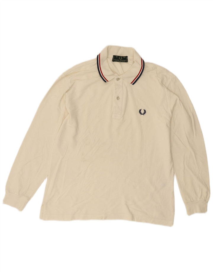 Fred Perry Langærmet herre poloskjorte lille off white bomuld