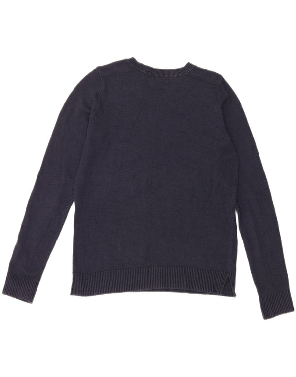 Gap Womens Boat Neck Jumper Sweater UK 10 Small Navy Blue Cotton