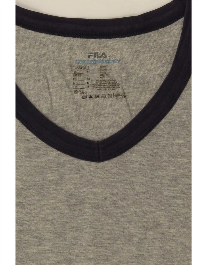 Fila Herre T-Shirt Top Stor Grå Flecked Bomuld