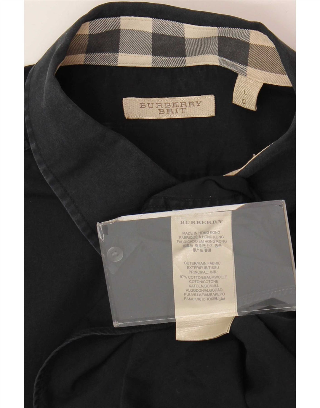 Burberry herre BRIT skjorte stor marineblå bomuld
