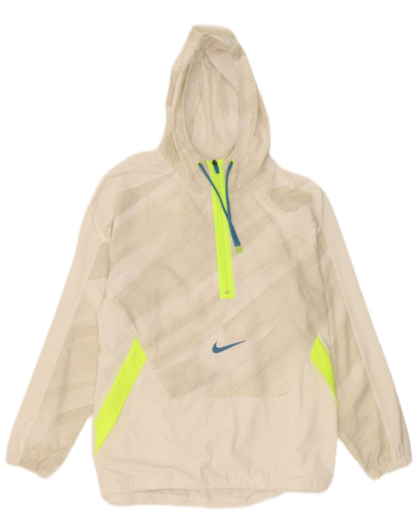 Nike Herre Loose Fit Hættetrøje Regnjakke UK 40 Stor Beige Stribet