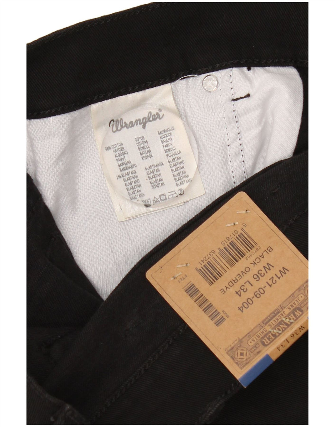 Wrangler Straight Jeans til mænd W36 L34 Sort bomuld