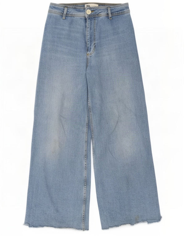 Zara Womens The Marine High Rise Straight Jeans IT 40 Medium W30 L29 Blå