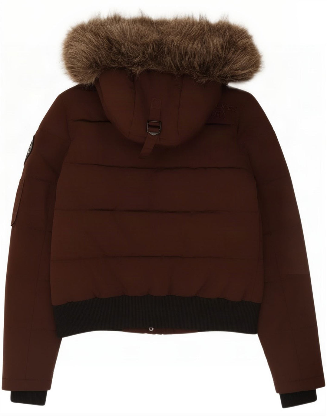 Superdry hættejakke til kvinder UK 12 Medium Brown Colourblock