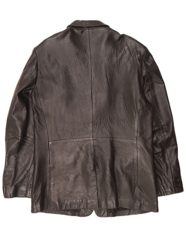 Mexx Herre 2-knaps læder blazerjakke IT 52 XL Sort læder