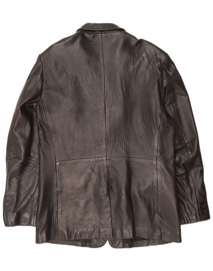 Mexx Herre 2-knaps læder blazerjakke IT 52 XL Sort læder