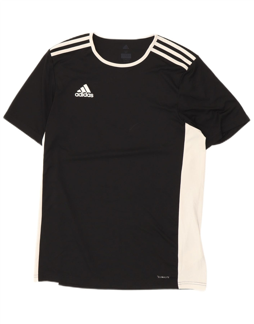 ADIDAS Mens Climalite T-Shirt Top Medium Black Colourblock Polyester
