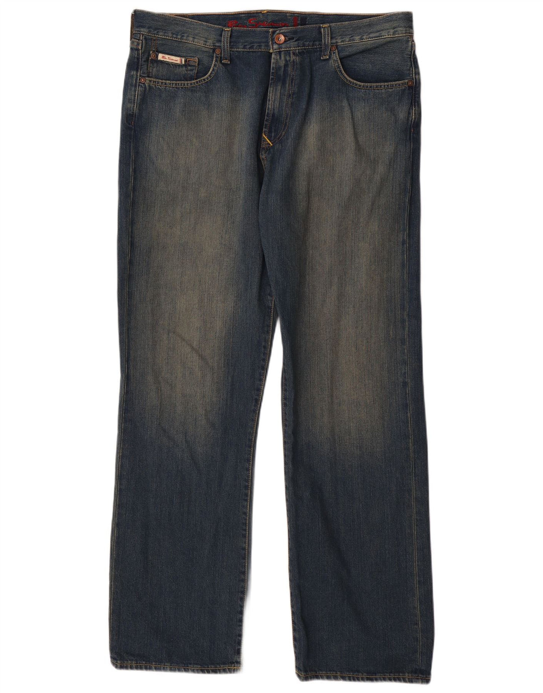 BEN SHERMAN Straight jeans til mænd W36 L32 blå bomuld