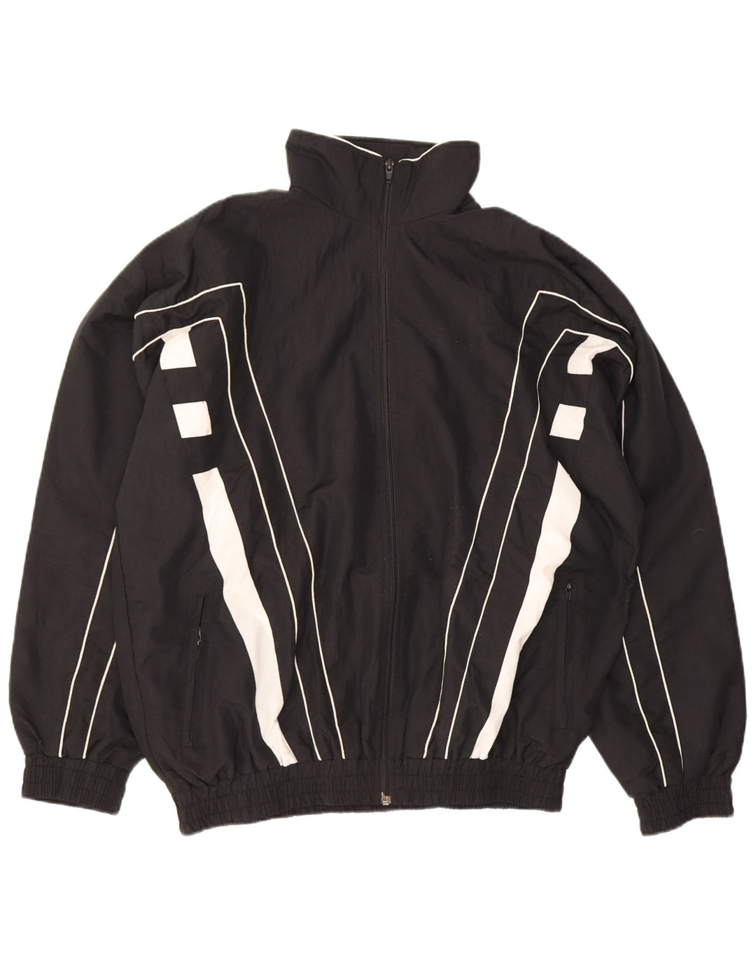 Vintage træningsdragt til mænd Topjakke Stor sort Colourblock Polyester