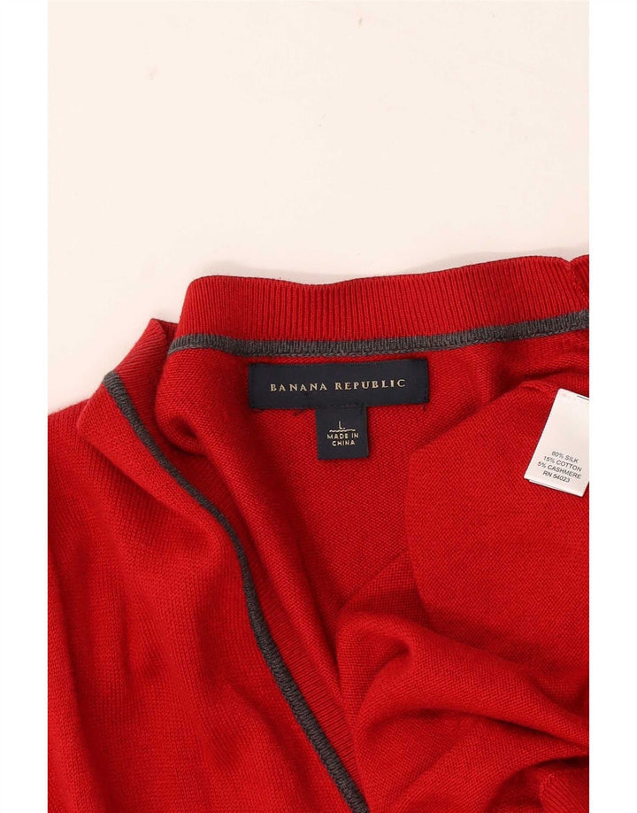 Banana Republic Herre Cardigan Sweater Stor Rød Silke