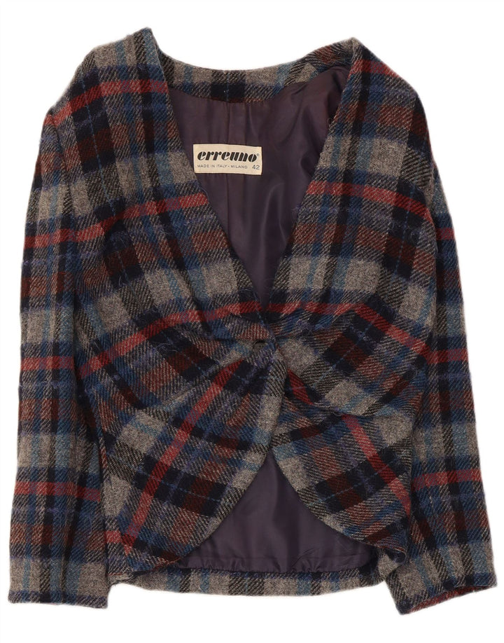 Erreuno Dame 1-knaps blazerjakke IT 42 Medium Flerfarvet ternet uld