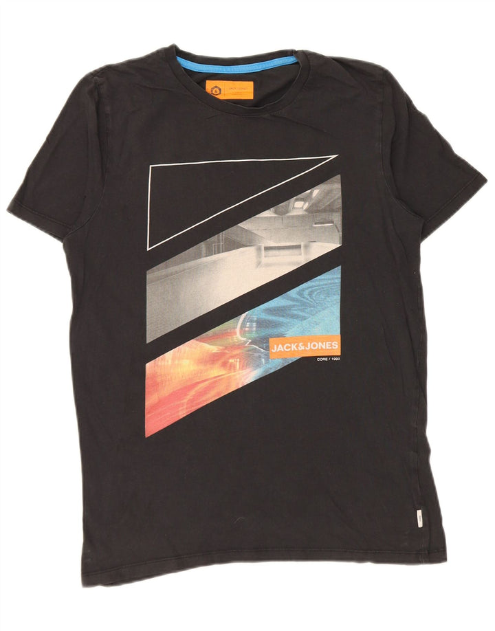 Jack & Jones Herre grafisk T-shirt Top Lille Sort