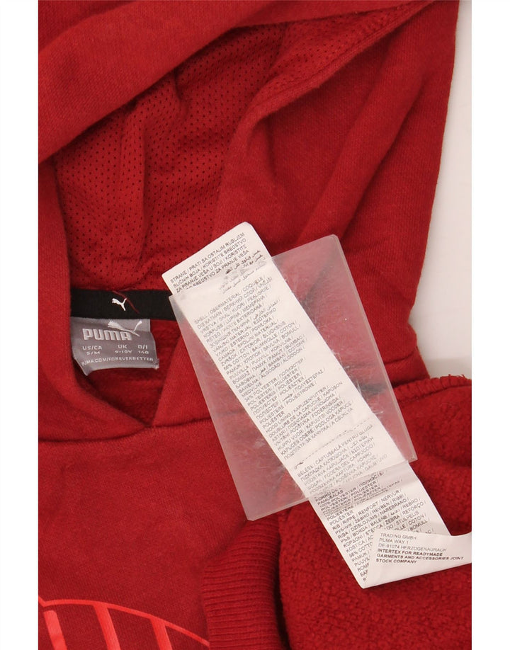 PUMA Grafisk hættetrøje til drenge 9-10 år rød bomuld