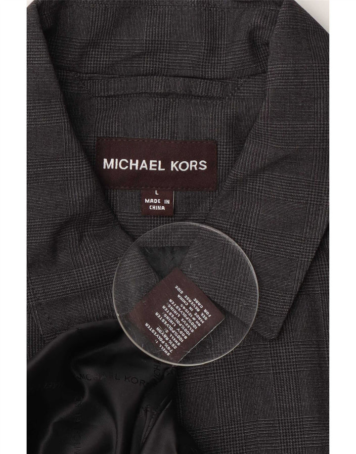 Michael Kors Overfrakke til mænd UK 40 Large Grey Ternet Polyester
