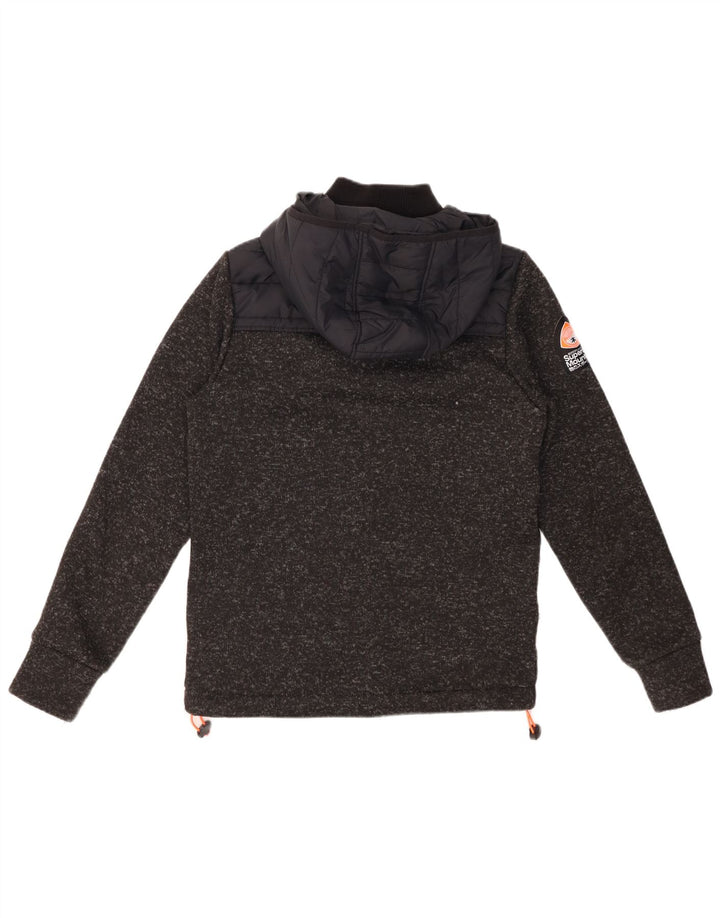 SUPERDRY Polstret jakke med hætte til mænd UK 38 Medium Sort Colourblock Nylon