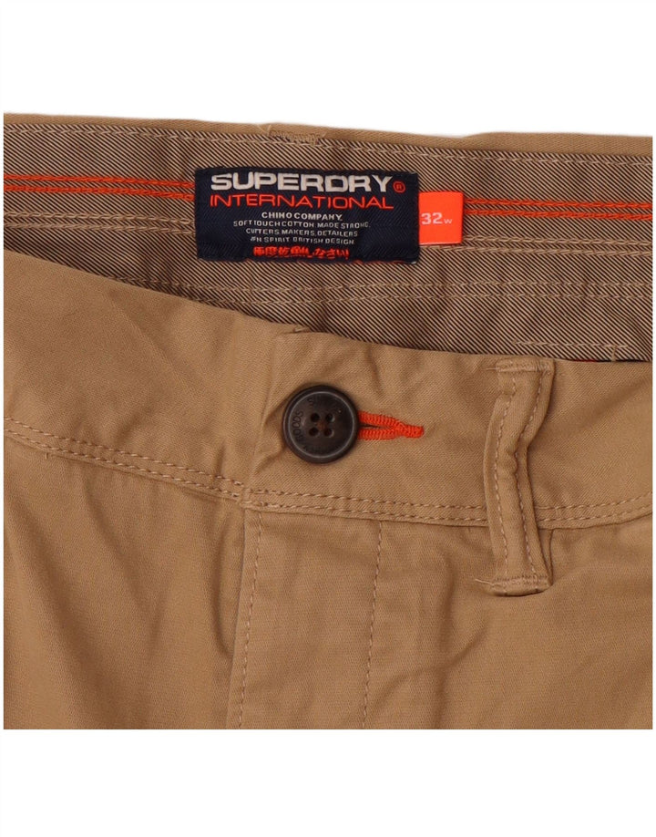 SUPERDRY Mens Chino Shorts Medium W32 Beige Cotton