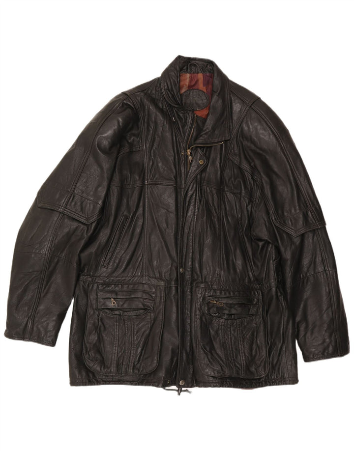 Vintage herre læderjakke UK 44 2XL sort læder