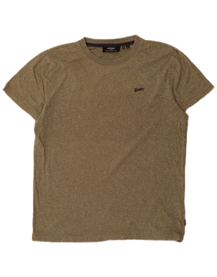 Superdry T-shirt top til mænd, stor Khaki Flecked Bomuld
