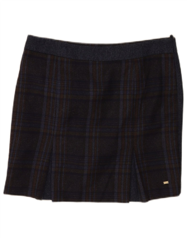 Tommy Hilfiger Dame Mini-nederdel US 8 Medium W32 Marineblå Plaid Uld