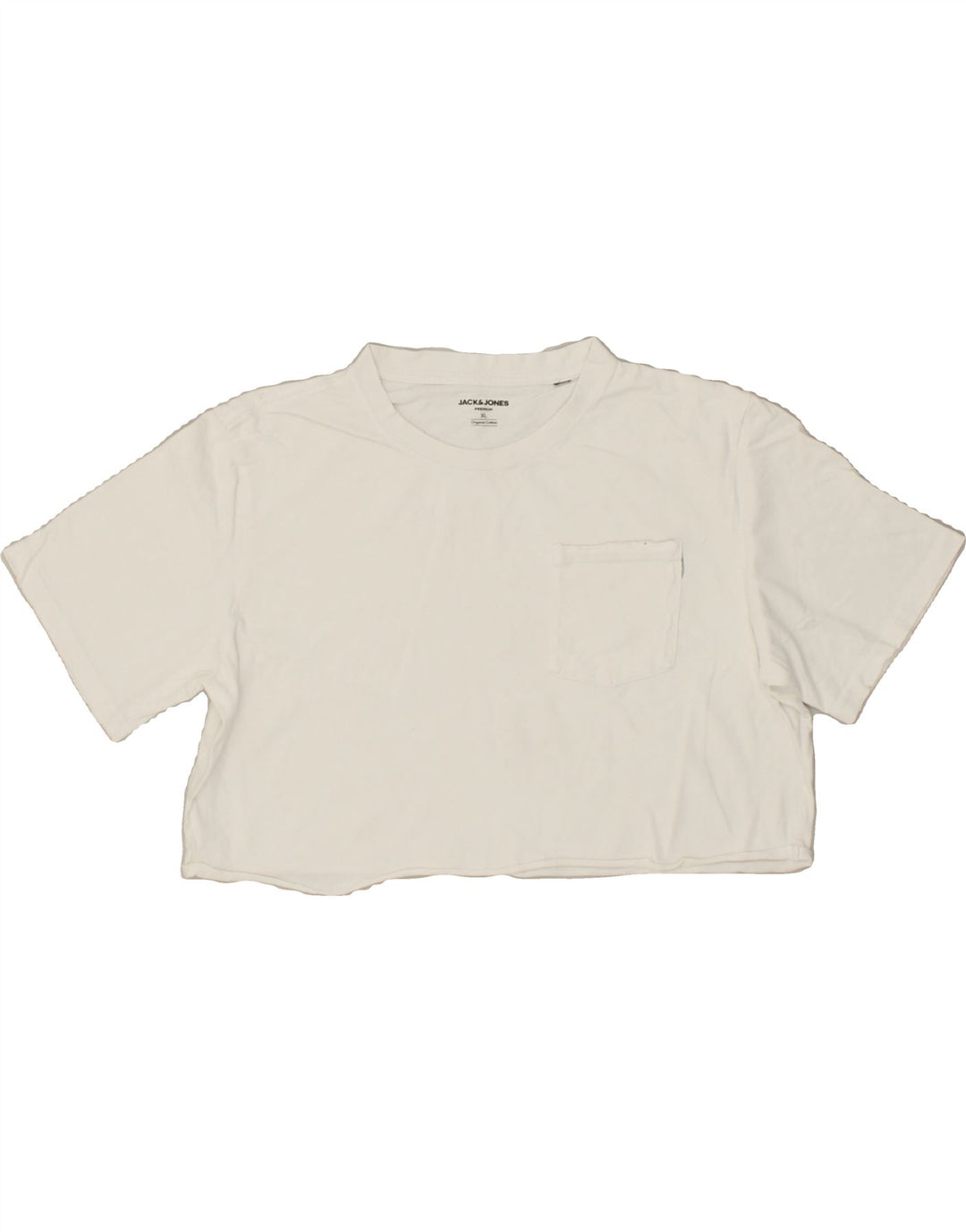 JACK & JONES Womens Crop Top UK 18 XL White Cotton | Vintage Jack & Jones | Thrift | Second-Hand Jack & Jones | Used Clothing | Messina Hembry 