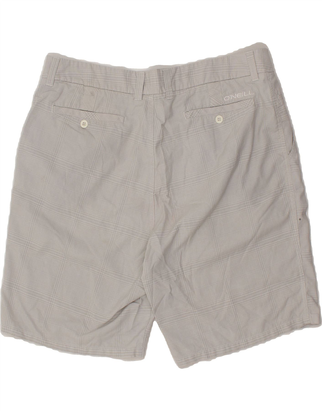 O'NEILL Mens Chino Shorts W38 XL  Grey Check Polyester Vintage O'Neill and Second-Hand O'Neill from Messina Hembry 