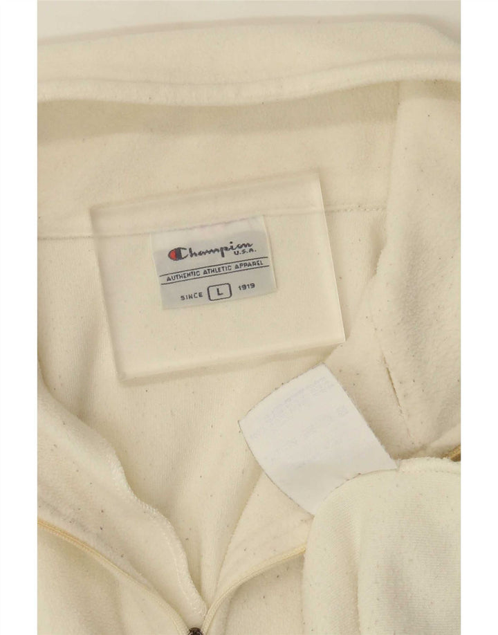 Champion Herre lynlås hals Fleece Jumper Large Off White Polyester