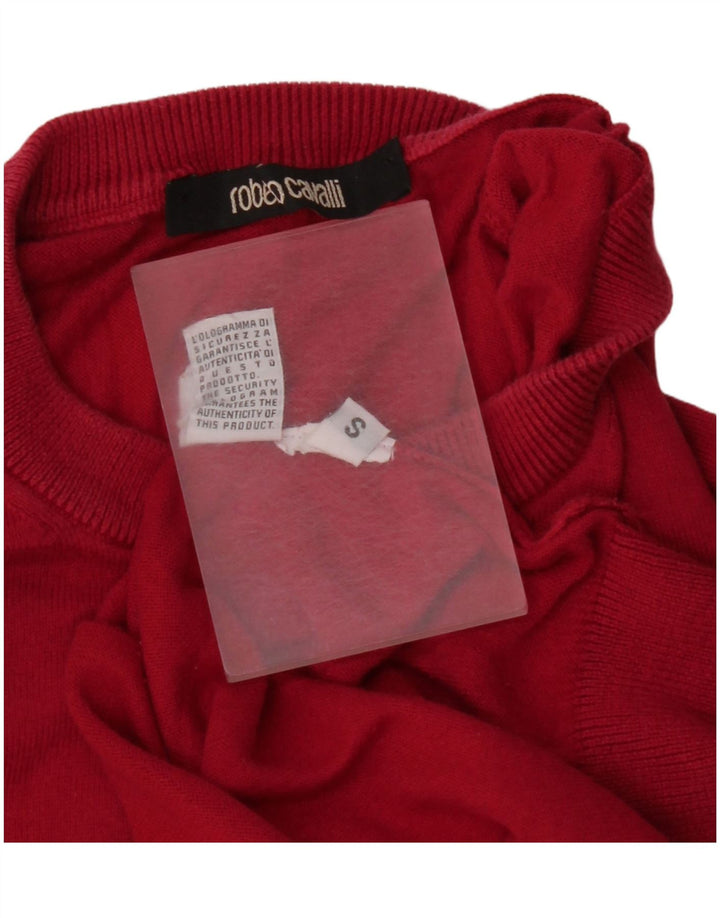 Roberto Cavalli Herre sweater med rund hals, lille rød