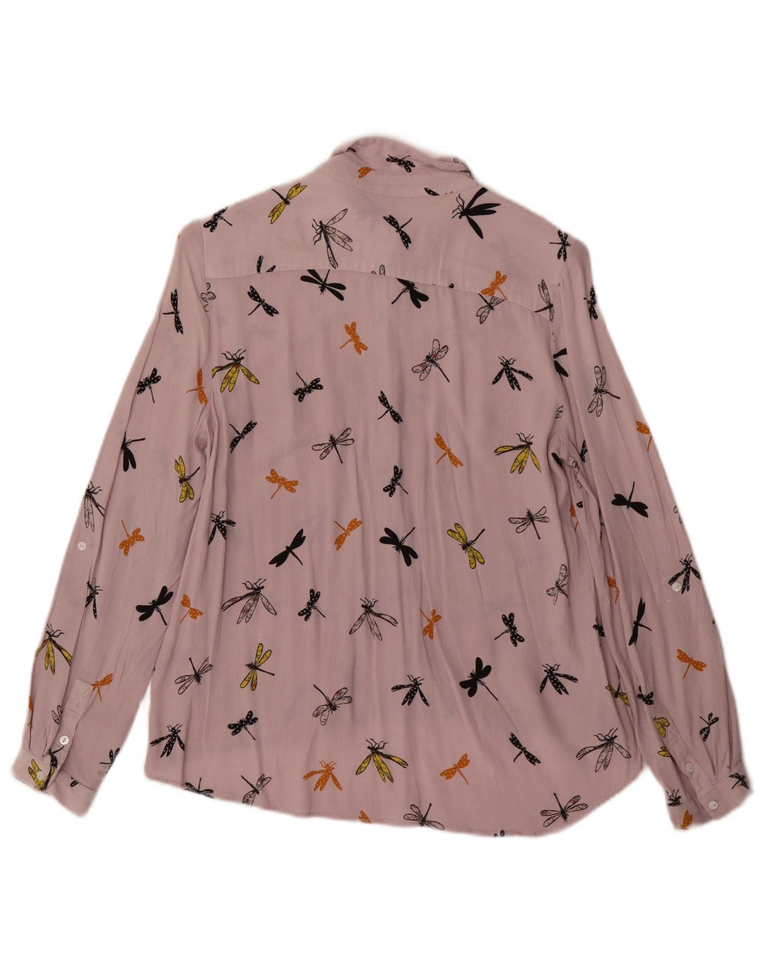 ZARA skjortebluse med abstrakt mønster til kvinder UK 6 XS Lilla