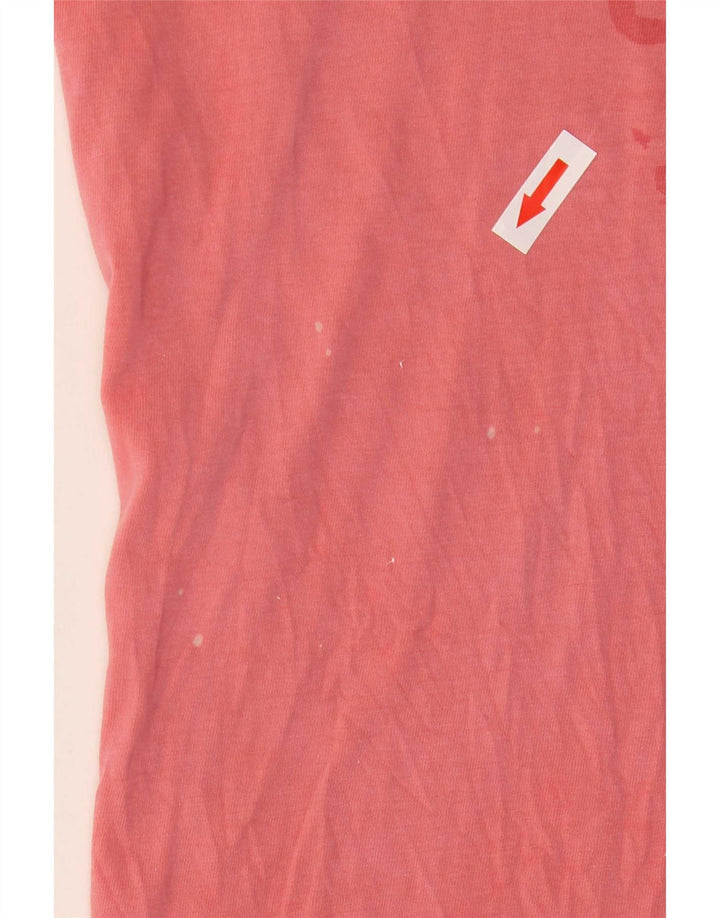 Diesel Herre grafisk T-shirt Top Medium Pink Bomuld