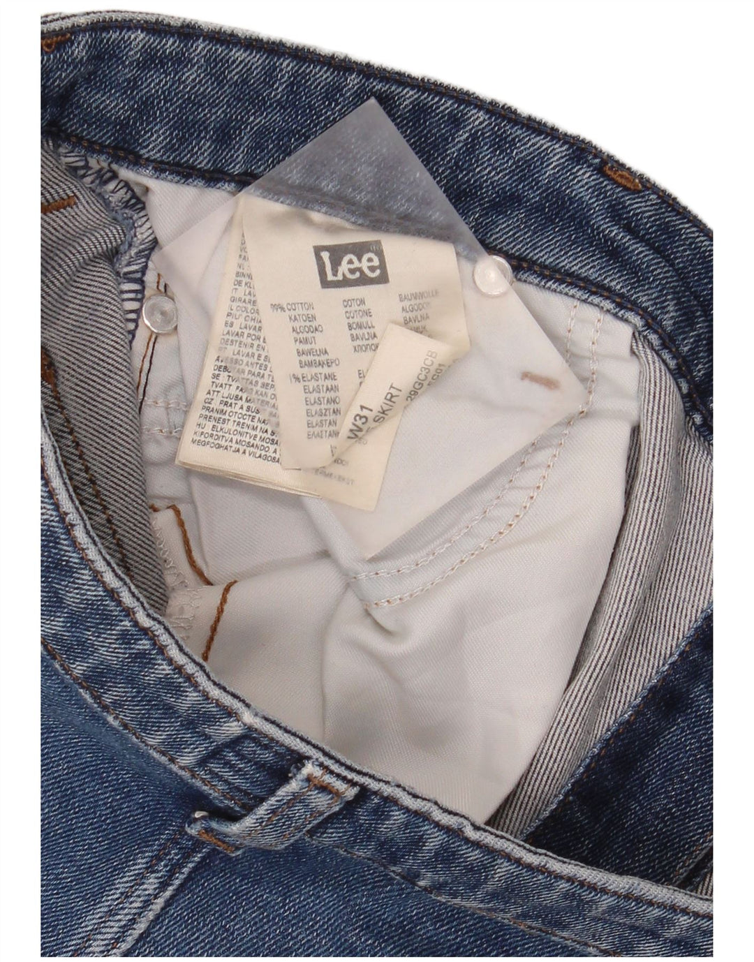 LEE Dame Denim Nederdel W31 Medium Blue Bomuld