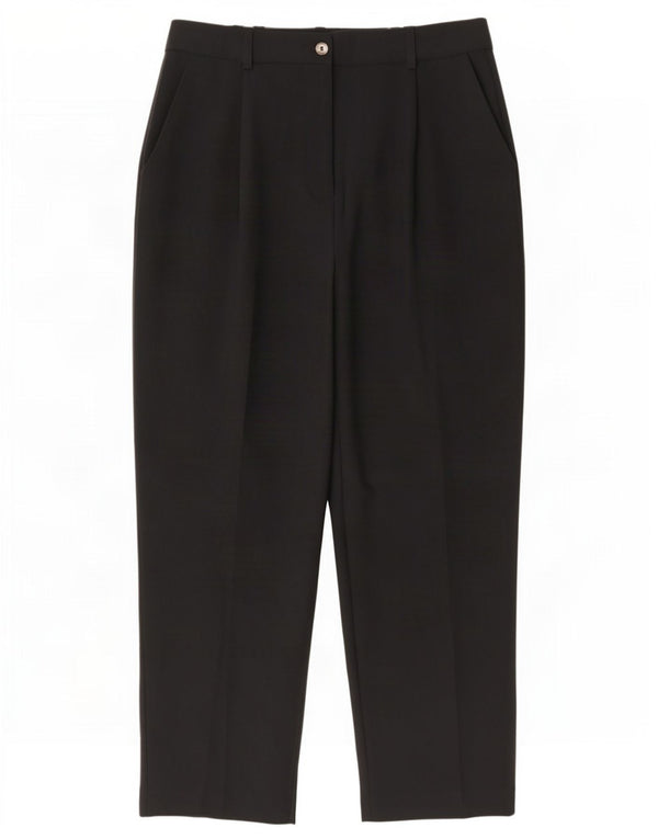 Topshop Kvinder Højtaljet Pegged Suit Bukser UK 10 Small W27 L26 Sort