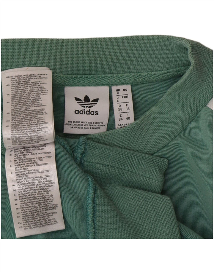 Adidas Dame Oversized Sweatshirt Jumper UK 8 Lille Grøn Bomuld