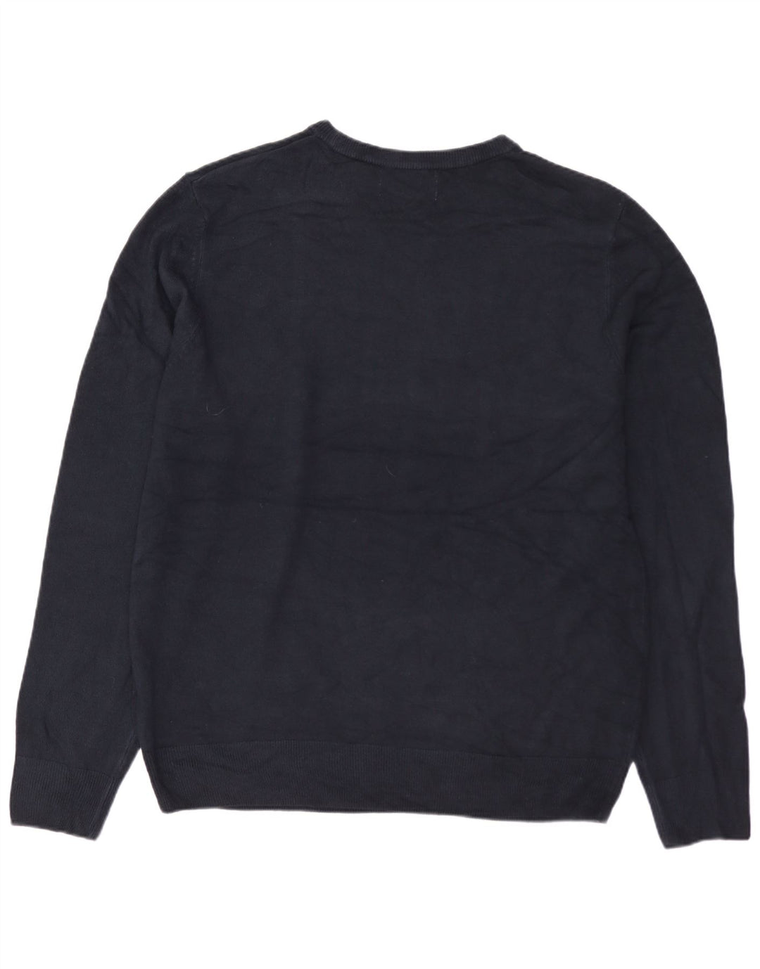 MARKS & SPENCER Herre sweater med rund hals, stor marineblå akryl